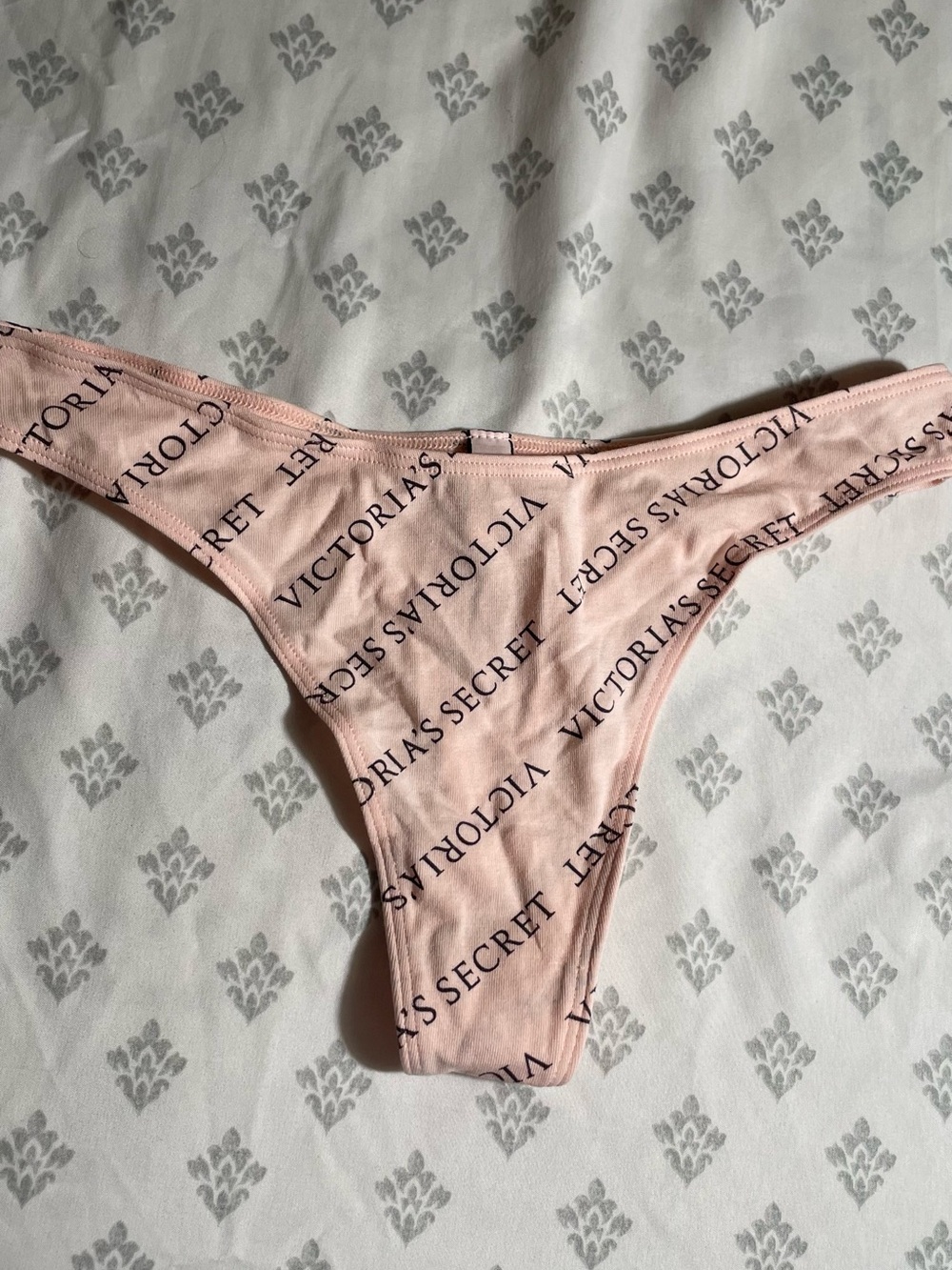 Victoria's Secret Light Pink Logo Cotton Thong